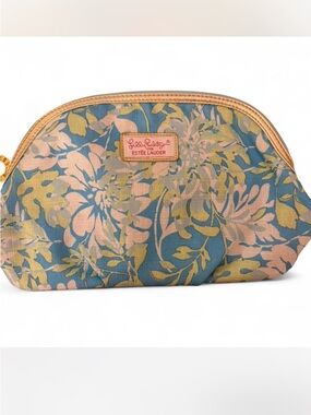 Floral Cosmetic Pouch - Blue & Pink